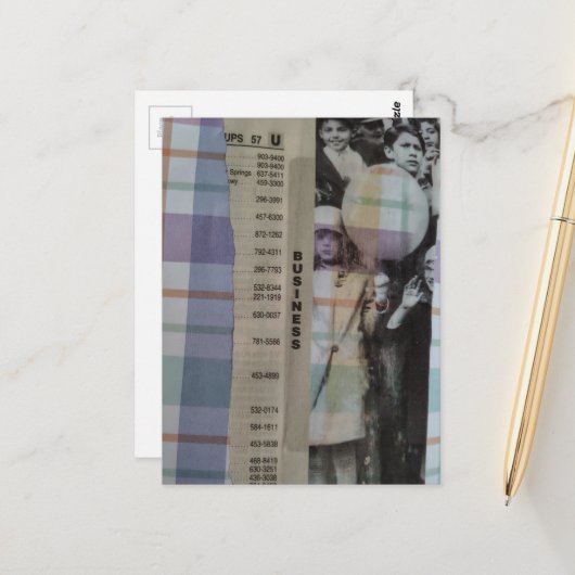 Carte Postale Vintage Children With Balloons Collage (Devant/Arrière en situation)