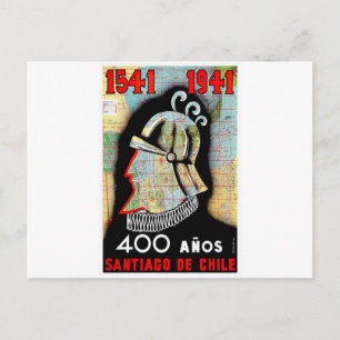 Carte Postale Vintage Chili Santiago Voyage