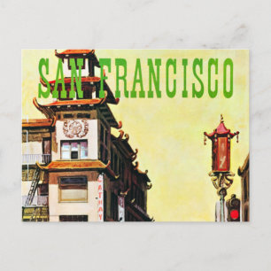 Carte postale vintage Chinatown San Francisco Trav
