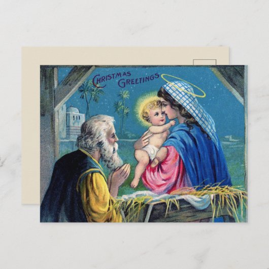 Carte postale Vintage Christmas (Devant / Derrière)