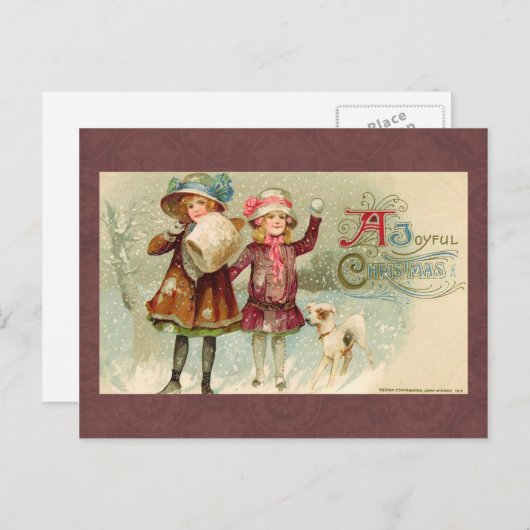 Carte postale Vintage Christmas (Devant / Derrière)