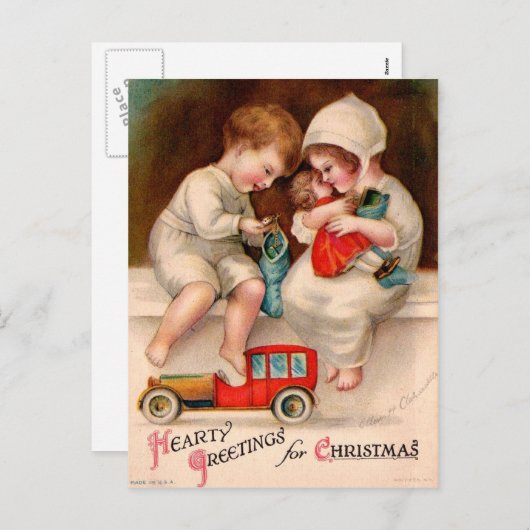 Carte postale Vintage Christmas (Devant / Derrière)