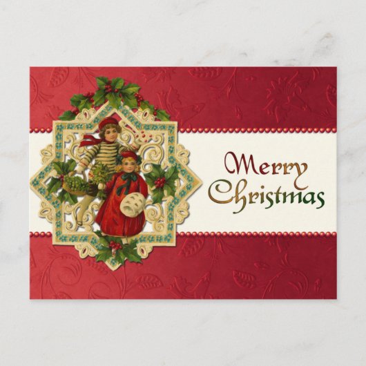 Carte postale Vintage Christmas Children (Devant)