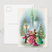 Carte postale Vintage Christmas Church Carolers (Devant / Derrière)