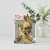Carte postale Vintage Christmas Holiday Holly (Debout devant)