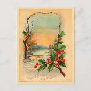 Carte postale Vintage Christmas Holly