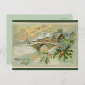 Carte Postale Vintage Christmas Joys Winter Scene (Devant / Derrière)
