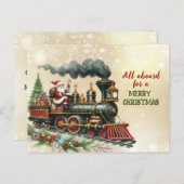 Carte postale Vintage Christmas Locomotive Train (Devant / Derrière)