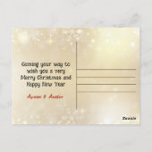 Carte postale Vintage Christmas Locomotive Train (Dos)