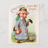 Carte postale Vintage Christmas Pig (Devant)