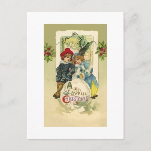 Carte postale Vintage Christmas Snowball (Devant)
