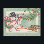 Carte postale Vintage Christmas snowman<br><div class="desc">conception par www.etsy.com/Shop/HeartlandMix</div>