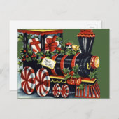 Carte postale Vintage Christmas Train (Devant / Derrière)