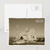 Carte Postale Vintage church at Gozo, Malte (Devant / Derrière)