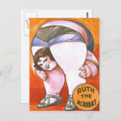 Carte Postale Vintage Circus Acrobat (Devant / Derrière)