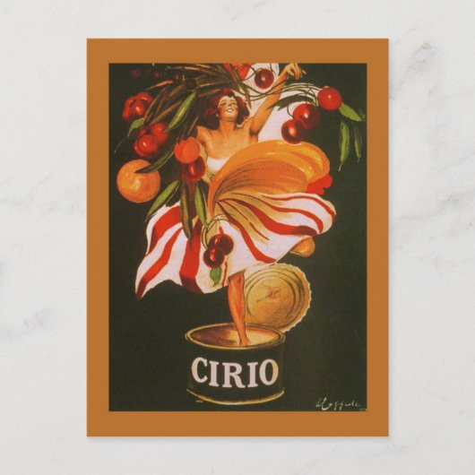 Carte Postale Vintage Cirio Cerises Italien (Devant)