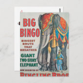 Carte Postale Vintage : cirque Barnum & Bailey - (Devant / Derrière)