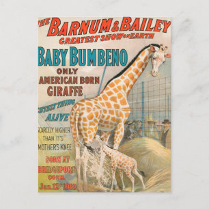 Carte Postale Vintage : cirque Barnum & Bailey -
