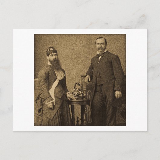 Carte Postale Vintage Cirque Freak Lady Portée (Devant)