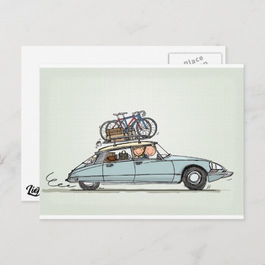 Carte Postale Vintage Citroën DS (Devant / Derrière)