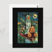 Carte postale vintage Citrouille Halloween (Devant / Derrière)