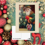 Carte Postale Vintage Classic Père Noël St Nicholas<br><div class="desc">Regardez ce vieux Père Noël qui met des cadeaux sous l'arbre. Ça vous met juste dans l'esprit de Noël. Vous voulez un moyen pas cher de soulever l'esprit de quelqu'un? Envoyez-leur une carte postale. Mettez-le sur le bureau de quelqu'un au travail,  étalez la joie de Noël.</div>