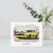 Carte Postale *~* Vintage classique voiture banane jaune (Debout devant)