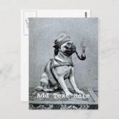 Carte Postale Vintage Classy Pug Photograph (Devant / Derrière)