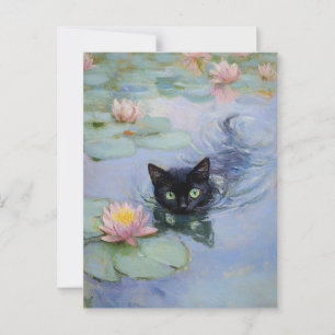 Carte postale Vintage Claude Monet Black Cat