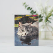 Carte postale Vintage Claude Monet Cat (Debout devant)