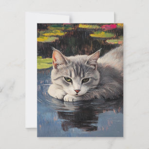 Carte postale Vintage Claude Monet Cat