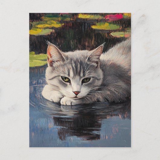Carte postale Vintage Claude Monet Cat (Devant)