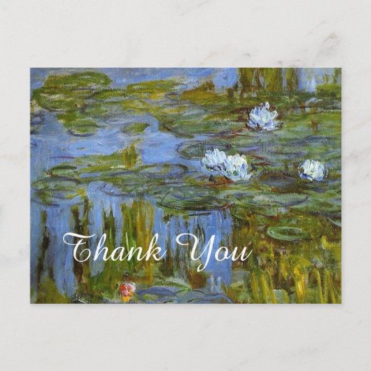 Carte Postale vintage Claude Monet nénuphar merci (Devant)