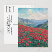 Carte postale Vintage Claude Monet Poppies (Devant / Derrière)