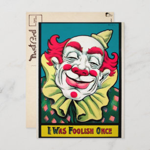 Carte postale vintage Clown Art