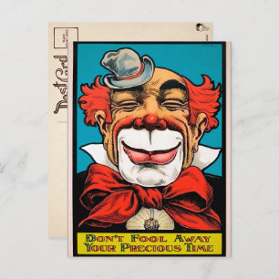 Carte postale vintage Clown Art