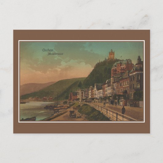 Carte Postale Vintage Cochem Allemagne Moselle promenade (Devant)