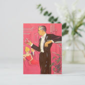 Carte postale Vintage Cocktail Party Open House Br (Debout devant)