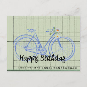 Carte Postale Vintage collage de vélo heureux anniversaire