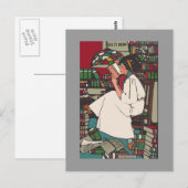 Carte postale vintage College Girl (Devant / Derrière)