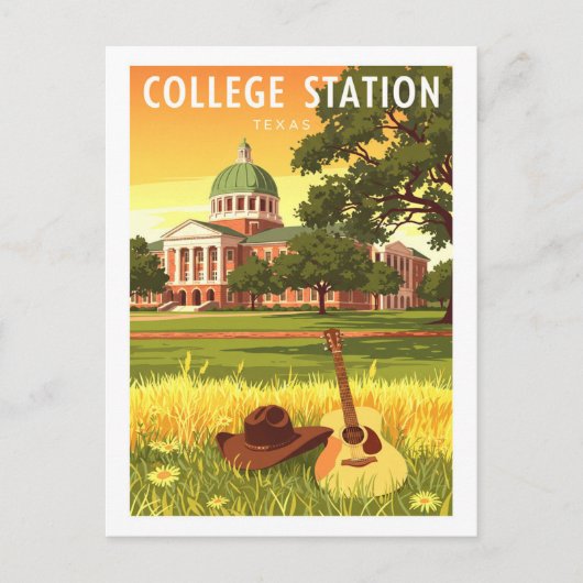 Carte Postale Vintage College Station Texas (Devant)