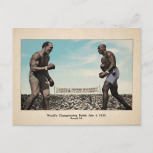 Carte Postale Vintage Color Johnson VS Jeffries Combat