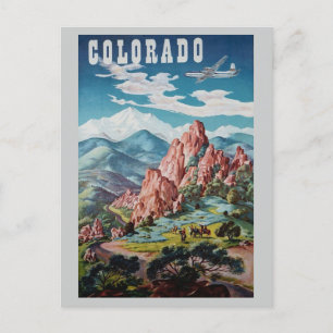 Carte Postale Vintage Colorado Rocheuses Montagnes Rocheuses Voy