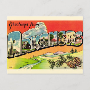 Carte postale vintage colorée de l'Arkansas