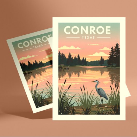 Carte Postale Vintage Conroe Texas