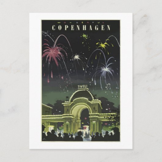Carte postale Vintage Copenhagen Tivoli (Devant)
