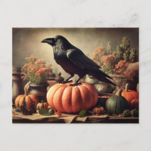 Carte Postale Vintage Corbeau photo gothique Halloween