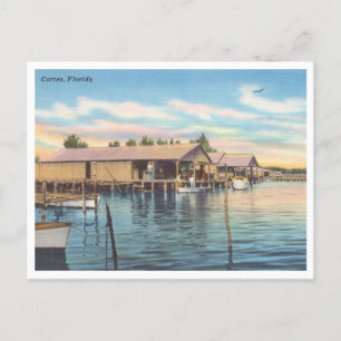 Carte Postale Vintage Cortez Florida Fishing Village vers 1950