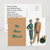 Carte Postale Vintage Couple Déplacé Nouveau PC d' (Devant / Derrière)