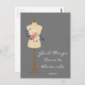 Carte Postale Vintage couture robe mignonne (Devant / Derrière)